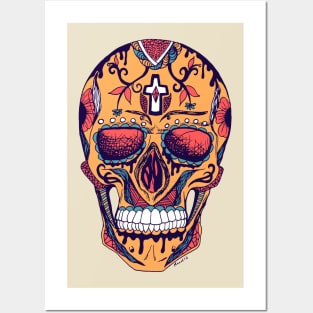 Retro Triad Los Muertos Skull Posters and Art